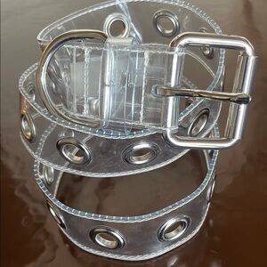 Urban Outfitters Clear Belt with Silver Accents
